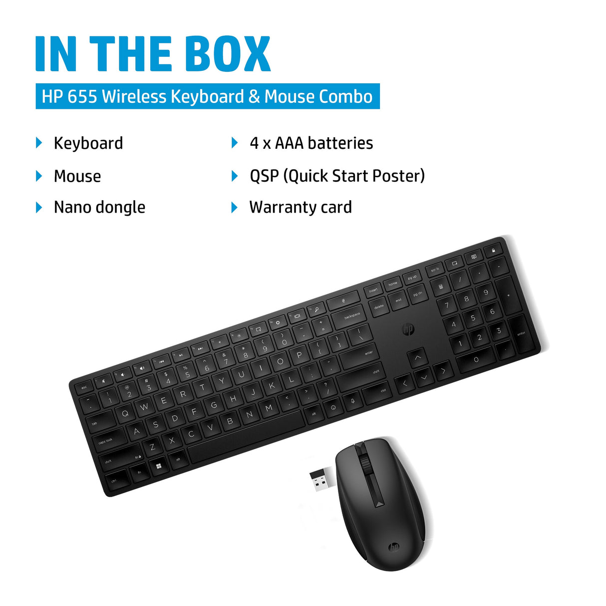 HP 655 Wireless Keyboard and Mouse Combo