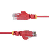 StarTech.com 2.5m Red Slim CAT6 Ethernet Cable, Snagless, 100W PoE, UTP, LSZH, 28AWG Pure Bare Copper Wire, Slim RJ45 Network Patch Cord w/Strain Reliefs, Fluke Tested