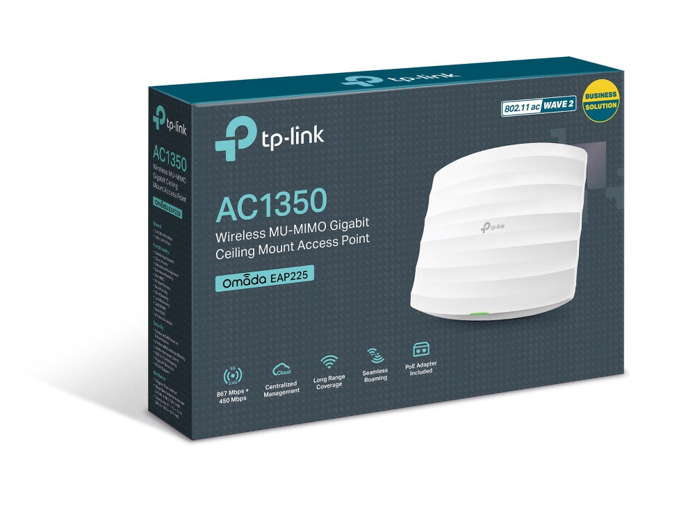 TP-Link Omada EAP225 wireless access point 1350 Mbit/s White Power over Ethernet (PoE)