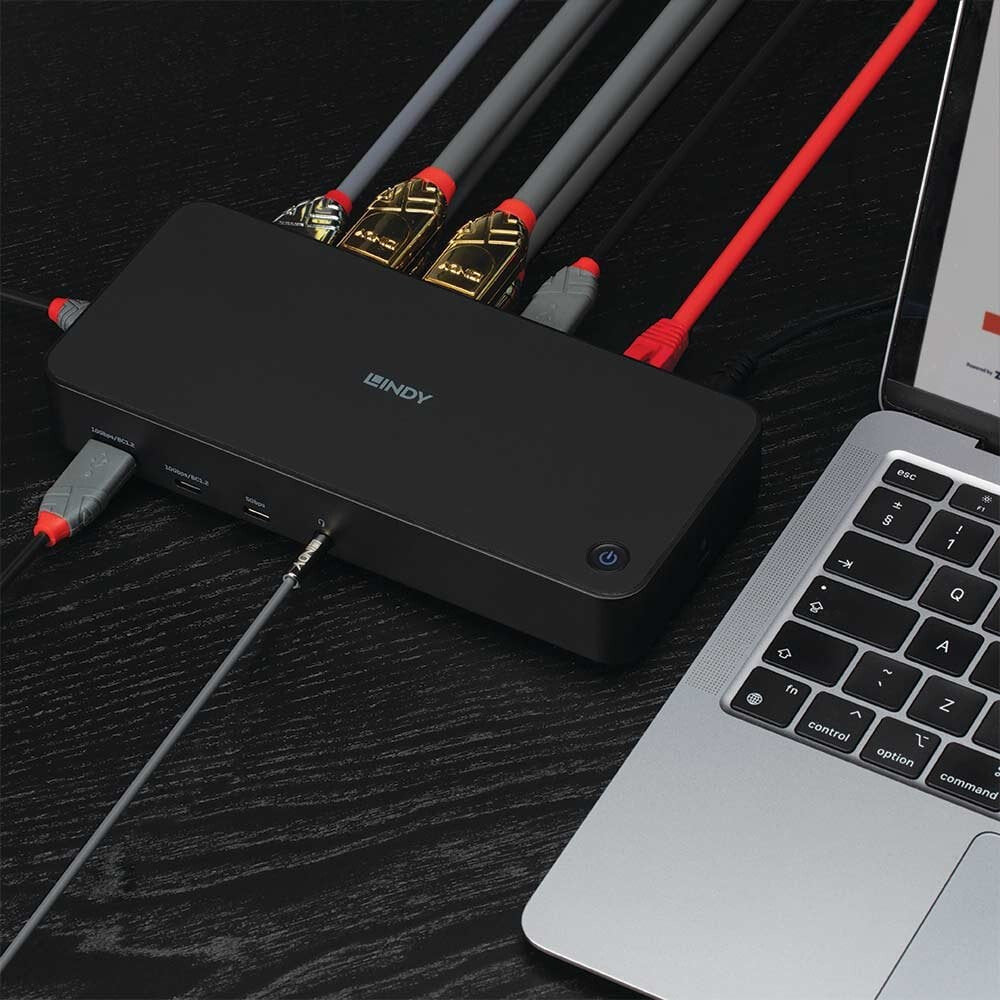 Lindy DST-Pro Universal, USB-C and Type A Hybrid Laptop Docking Station - 4K HDMI, 2x4K (DP or HDMI)