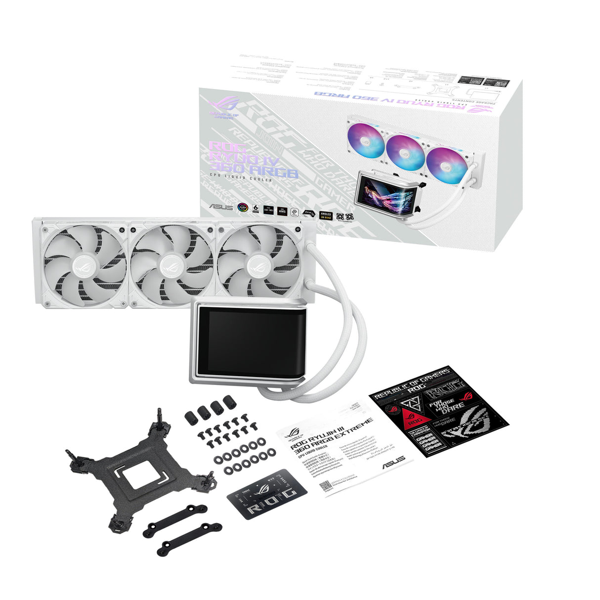 ASUS ROG RYUO IV 360 ARGB WHT Processor All-in-one liquid cooler 12 cm White