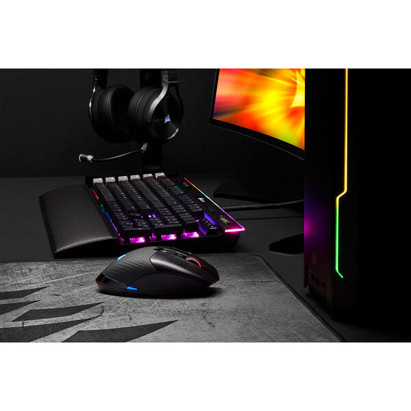 Corsair DARK CORE RGB PRO mouse Gaming Right-hand RF Wireless + Bluetooth + USB Type-A Optical 18000 DPI