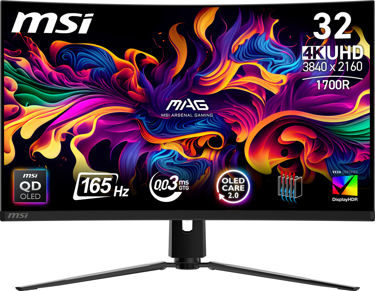 MSI MAG 321CUP QD-OLED computer monitor 80 cm (31.5") 3840 x 2160 pixels 4K Ultra HD Black