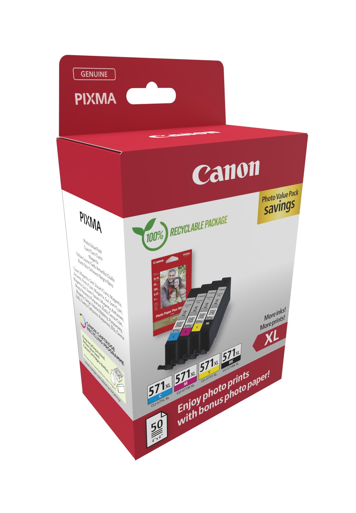 Canon 0332C006 ink cartridge 4 pc(s) Original High (XL) Yield Black, Cyan, Magenta, Yellow