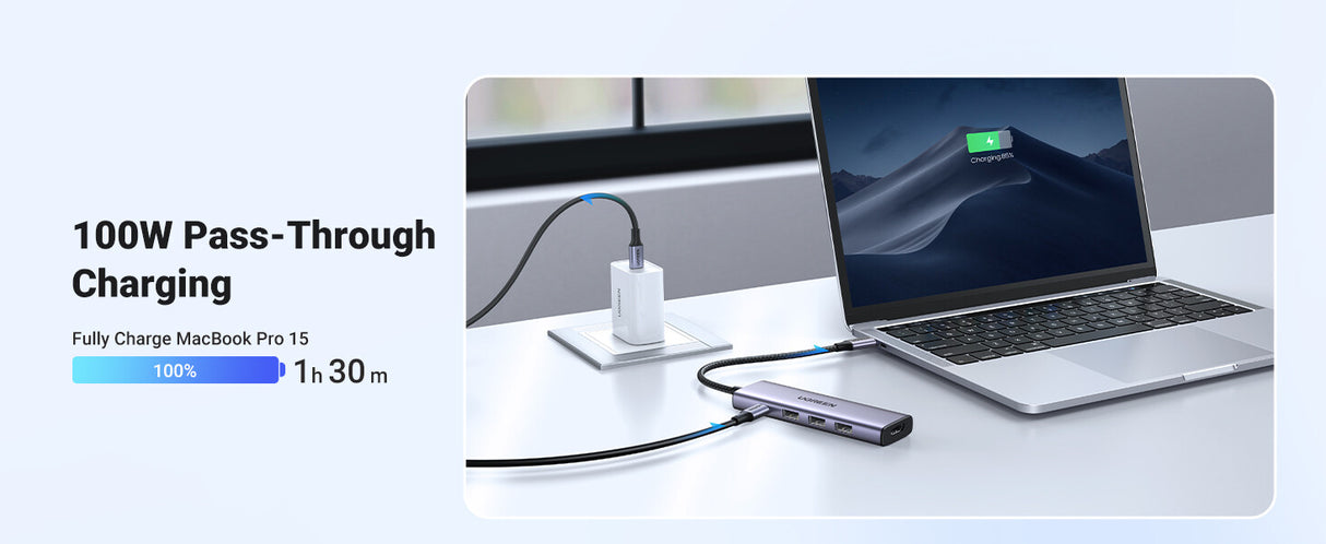 Ugreen 20956A interface hub USB Type-C 5000 Mbit/s Silver
