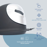 R-Go Tools Ergonomic mouse R-Go HE Break with break software, medium (hand size 165-185 mm), right-handed, Wired, black