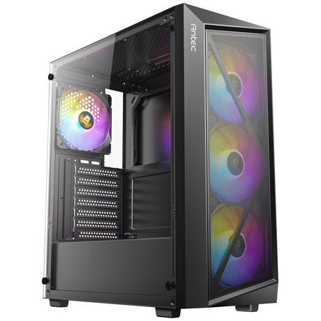Antec AX67 ARGB Mid-Tower Gaming PC Case, Full Mesh Front, Tempered Glass, 4 x 120mm ARGB Fans, ATX/Micro-ATX/ITX Compatible
