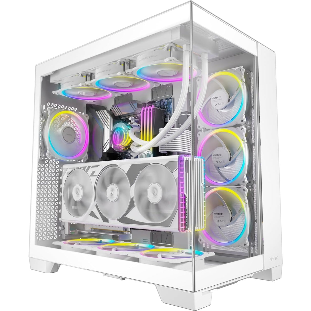 ANTEC Constellation C8 Dual Chamber Case, Gaming, White, Full Tower, 2 x USB 3.0 / 1 x USB Type-C, Seamless Left and Front Tempered Glass Side Panel, E-ATX, ATX, Micro ATX, ITX