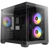 Antec CX600M ARGB Mini-Tower Gaming Case, 1 x USB 3.0 / 1 x USB 2.0, Tempered Glass Front and Side Window Panel, Dual-Chamber Design, 3 x Pre-Installed ARGB LED Fans, Micro-ATX, ITX Compatible