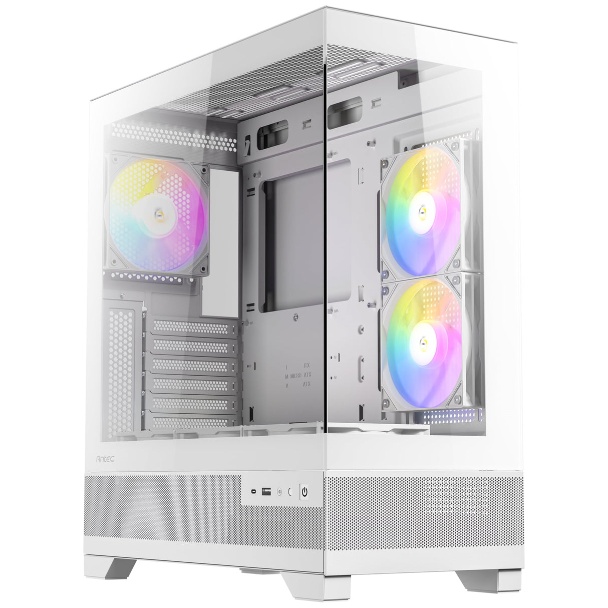 ANTEC CX700 Mid Tower Gaming Case, White, 270 Full-View Tempered Glass, 6 x 120mm RGB Fans, 1 x USB 3.0 / 1 x USB Type-C, ATX, Micro ATX, ITX