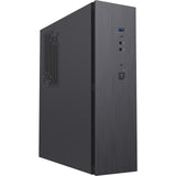 CiT S8i SFF Micro-ATX PC Case - 8.3L Compact Desktop Chassis, Brushed Front, 1 x 80mm Fan, 2 x USB 3.0, TFX PSU Support, Black