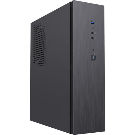 CiT S8i SFF Micro-ATX PC Case - 8.3L Compact Desktop Chassis, Brushed Front, 1 x 80mm Fan, 2 x USB 3.0, TFX PSU Support, Black