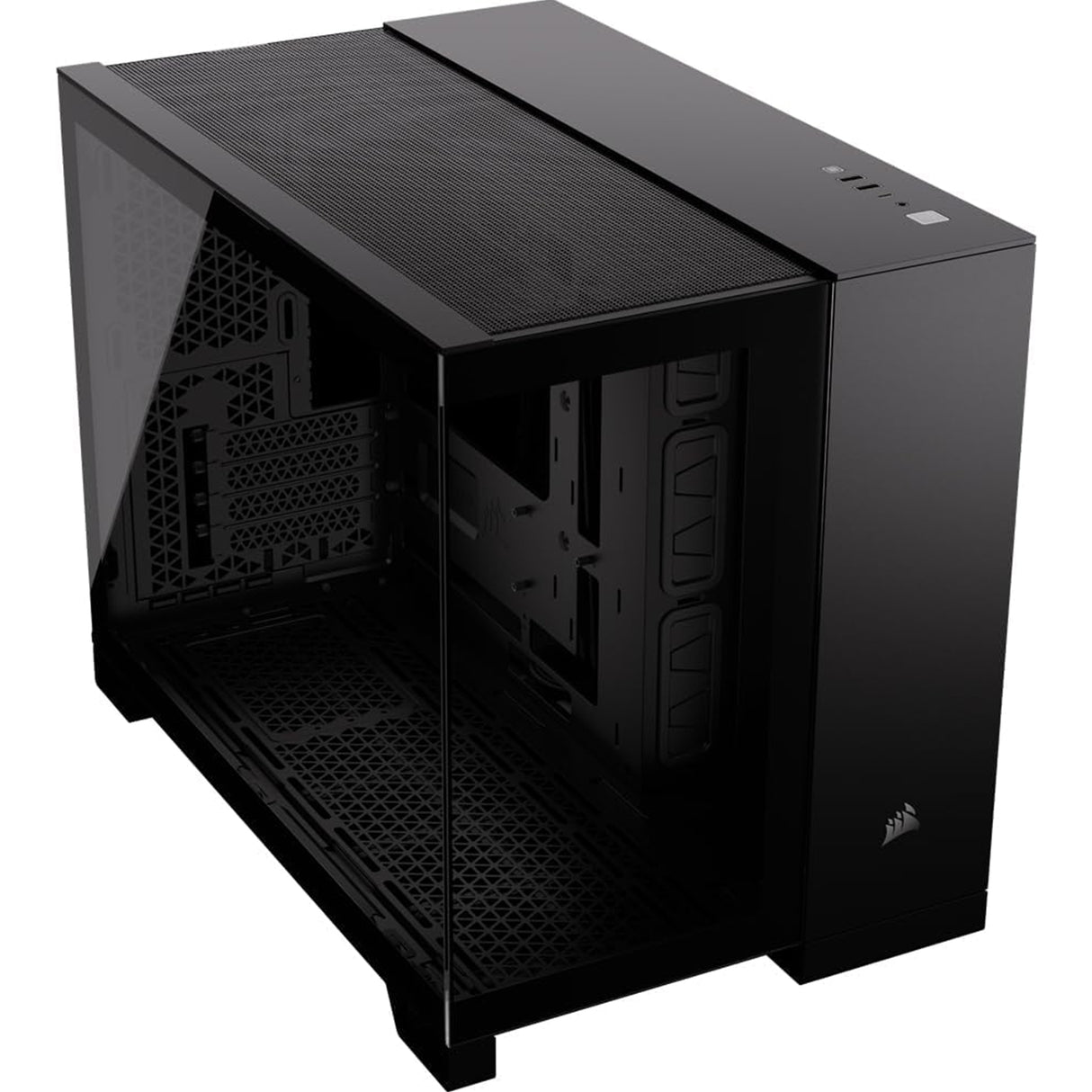 Corsair 2500X Mid-Tower Dual Chamber PC Case - Black, Tempered Glass, M-ATX Support, High Airflow Design, Cable Management, Dust Filters High Airflow Design