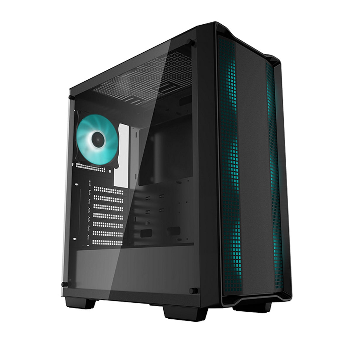 DeepCool CC560 Case V2, Gaming, Black, Mid Tower, 1 x USB 3.0 / 1 x USB 2.0, Tempered Glass Side Window Panel, DeepCool Blue LED Fans, ATX, Micro ATX, Mini-ITX