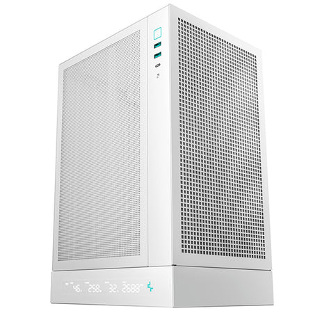 Deepcool CH170 Digital White Mini-ITX Case - High Airflow, Supports Water Cooling, Ultra-Quiet Operation, Compact Design for Efficient Space Management