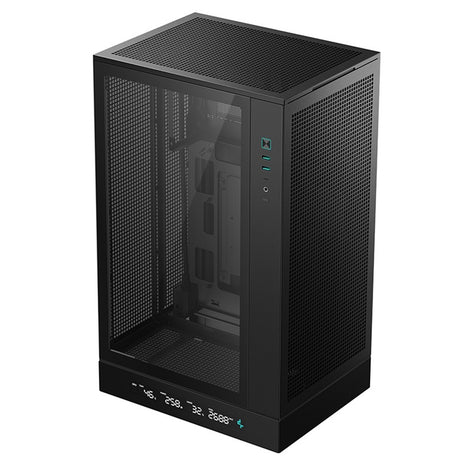 DeepCool CH270 Digital Micro-ATX Case, Mini-Tower PC Case with Tempered Glass Side Panel, USB-C Port, High Airflow Support for 360mm Radiator, ATX PSU, Black