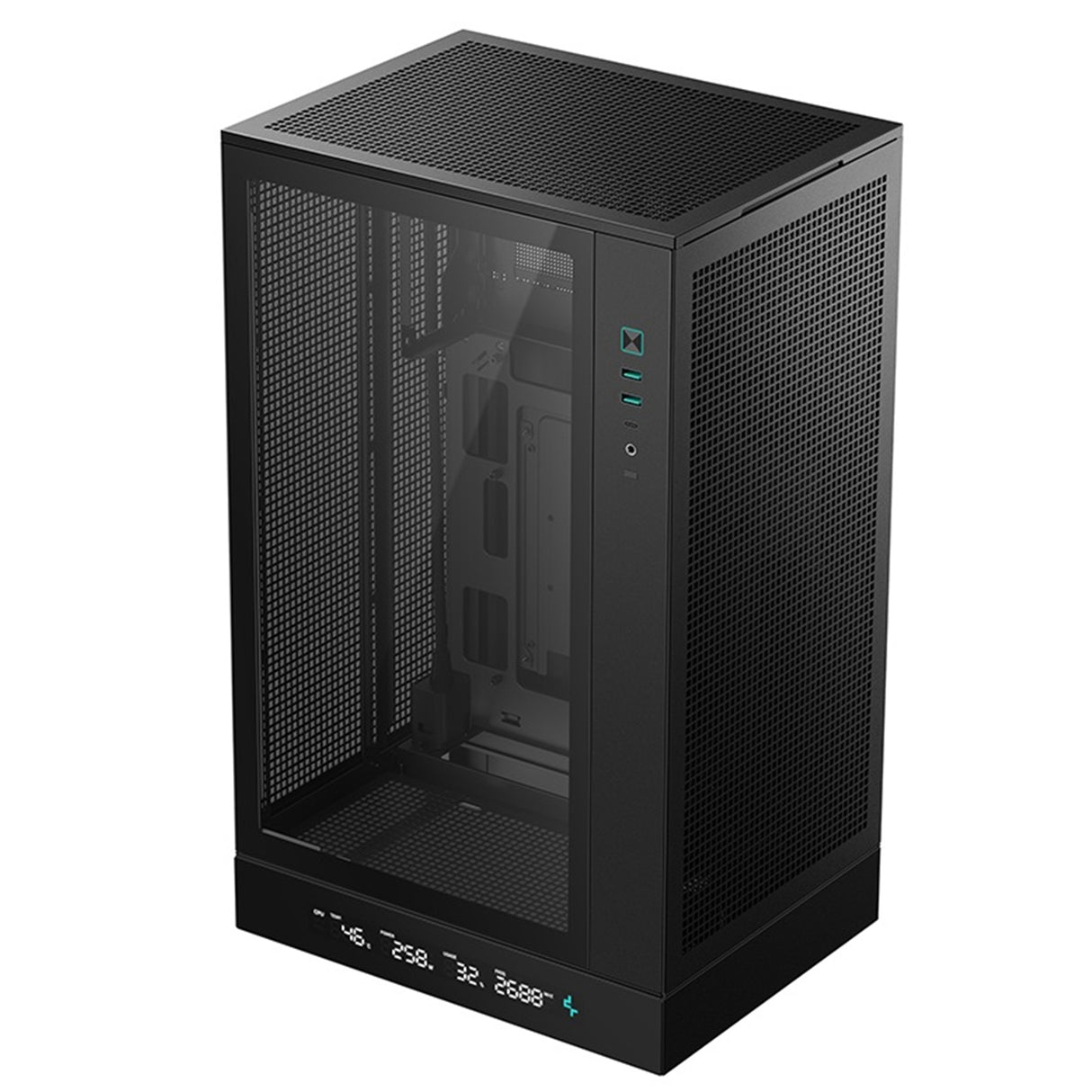 DeepCool CH270 Digital Micro-ATX Case, Mini-Tower PC Case with Tempered Glass Side Panel, USB-C Port, High Airflow Support for 360mm Radiator, ATX PSU, Black