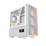 DeepCool CH560 Digital, blanco, caja para juegos de torre media, vidrio templado, 4 ventiladores ARGB, E-ATX/ATX/MicroATX