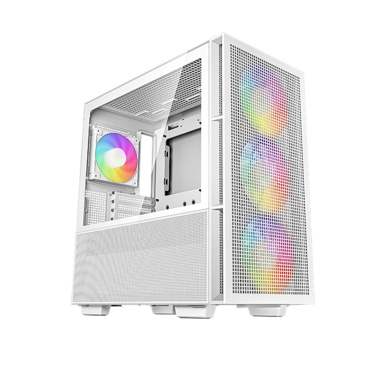 DeepCool CH560, blanco, caja para juegos de torre media, vidrio templado, 4 ventiladores ARGB, E-ATX/ATX/MicroATX