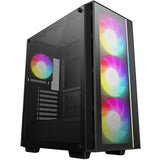 DeepCool MATREXX 55 V4 C Mid-Tower ATX Case, Type-C and USB 3.0,  front ARGB fans and front LED strip, Tempered Glass Side Panel