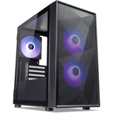 TecWare Forge M2 mATX PC Case, Compact High Airflow Mesh Front Panel, 3 x ARGB Fans Included, Hinged Tempered Glass Door, Supports 240mm Radiator, mATX/ITX, Black