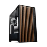 TecWare Timber ATX PC Case, High Airflow Mid Tower with Wood Front Panel, 4 Pre-Installed 120mm Fans, Tool-Free Dual Glass Panels, USB-C, Supports 360mm Radiators, ATX/mATX/ITX - Black