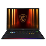 MSI Raider 18 HX AI A2XWIG-010UK Intel Core Ultra 9 285HX Laptop 45.7 cm (18") UHD+ 64 GB DDR5-SDRAM 4 TB SSD NVIDIA GeForce RTX 5080 Wi-Fi 7 (802.11be) Windows 11 Home Advanced UK English Black