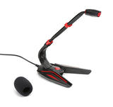 Varr Gaming 3.5mm Microphone with Stand, Adjustable 180°, Control panel (on/off, volume and backlight), Microphone sensitivity -58±2dB and omnidirectional, 3.5mm connection jack, Black/Red, Cable 1.5m