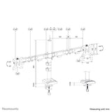 Neomounts DS60-600BL2 Monitor arm 10-32" - Quick-fix - 180°-stop