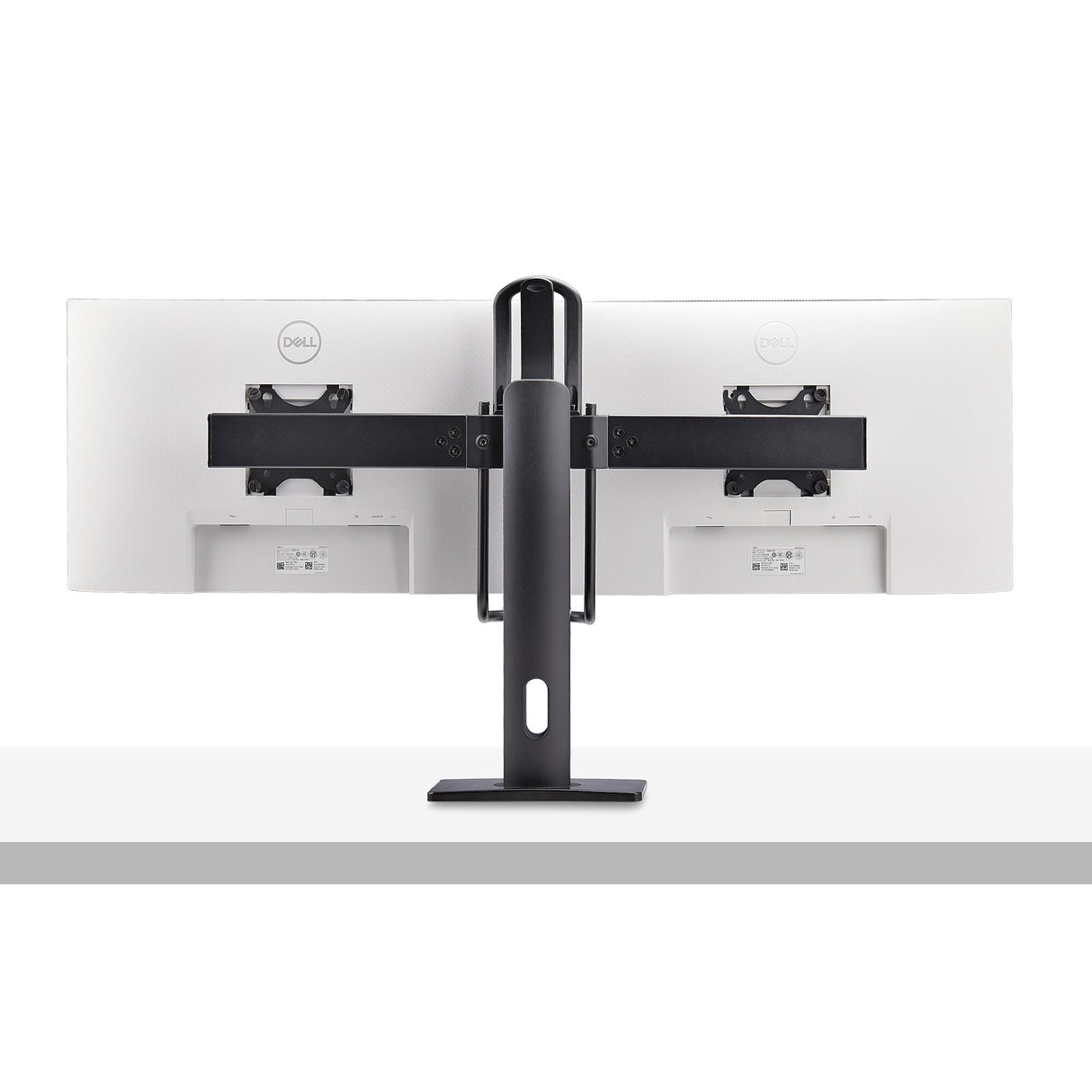 StarTech.com Crossbar Dual Monitor Desk Stand For Double 27-inch Screens, VESA Mount 75x75/100x100, Toolless Height Adjustment, Up To 13.2lb (6kg) Per Display
