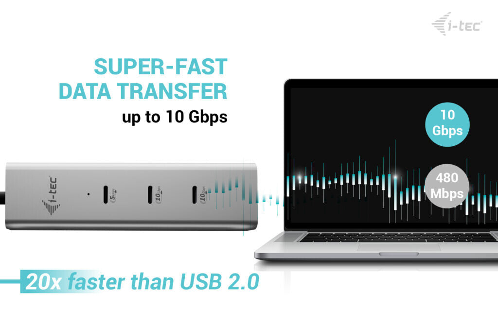 i-tec Metal USB-C Charging HUB 5port with USB-C video 8K + Power Delivery 85W
