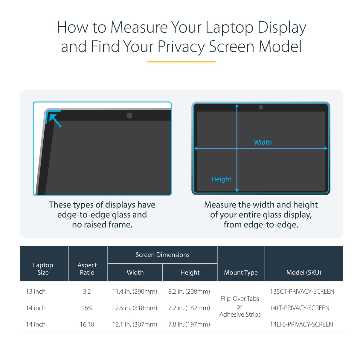 StarTech.com 14-inch 16:10 Flip-Over Privacy Screen with Touch, Anti-Glare Privacy Filter, Laptop Monitor Screen Protector with 51% Blue Light Reduction