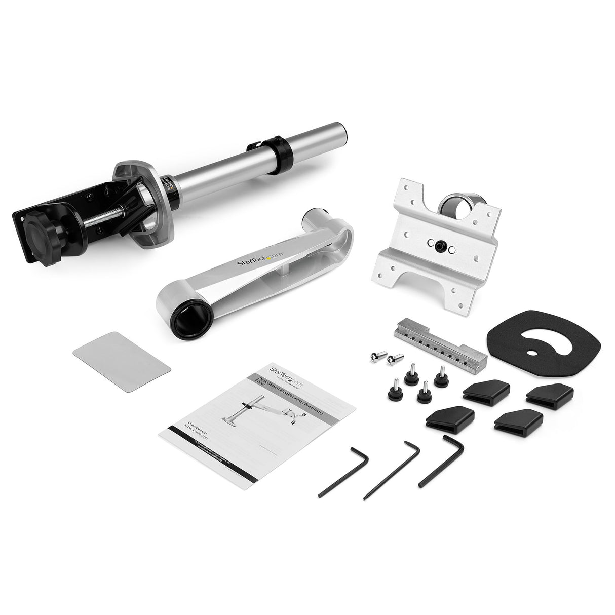 StarTech.com Desk Mount Monitor Arm - VESA or Apple iMac/Thunderbolt or Ultrawide Display up to 14kg - Articulating Height Adjustable Single Desktop Monitor Pole Mount - Clamp/Grommet