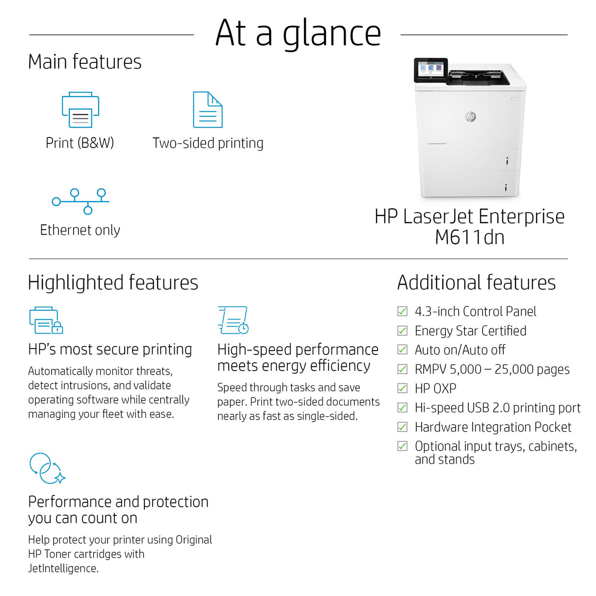 HP LaserJet Enterprise M611dn, Print, Two-sided printing