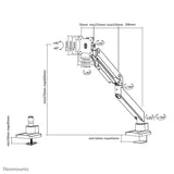 Neomounts NM-D775BLACKPLUS Monitor arm 10-49" - gas spring - Topfix - 180°-stop