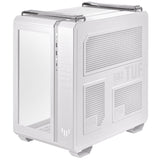 Estuche Asus TUF Gaming GT502 con ventana de vidrio frontal y lateral, ATX, cámara dual, diseño modular, botón de control LED, USB-C, asas de transporte, blanco