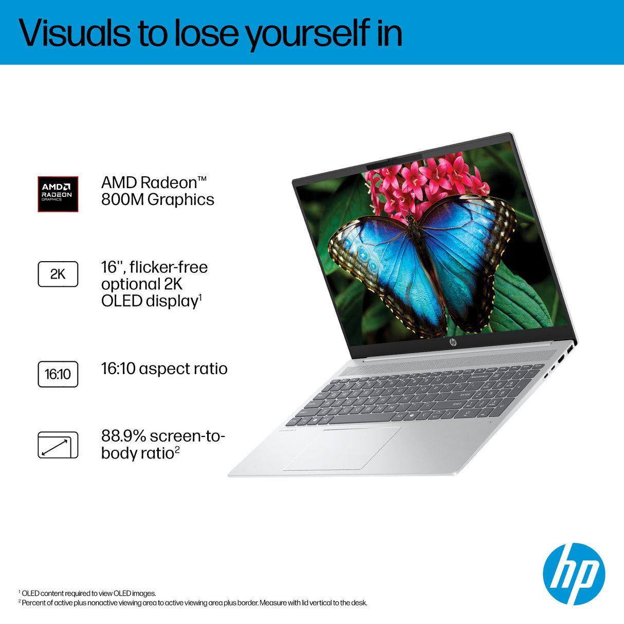 HP OmniBook 5 NGAI OmniBook 5 Next Gen AI 16-ag1007na Copilot+ PC AMD Ryzen™ AI 5 340 Laptop 40.6 cm (16") 2K 16 GB LPDDR5x-SDRAM 1 TB SSD Wi-Fi 6 (802.11ax) Windows 11 Home Silver