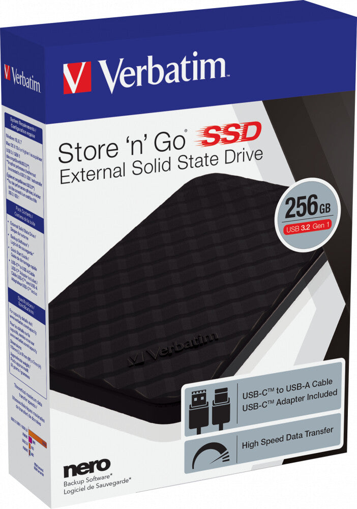 Verbatim Store 'n' Go Portable SSD USB 3.2 GEN 1 256GB