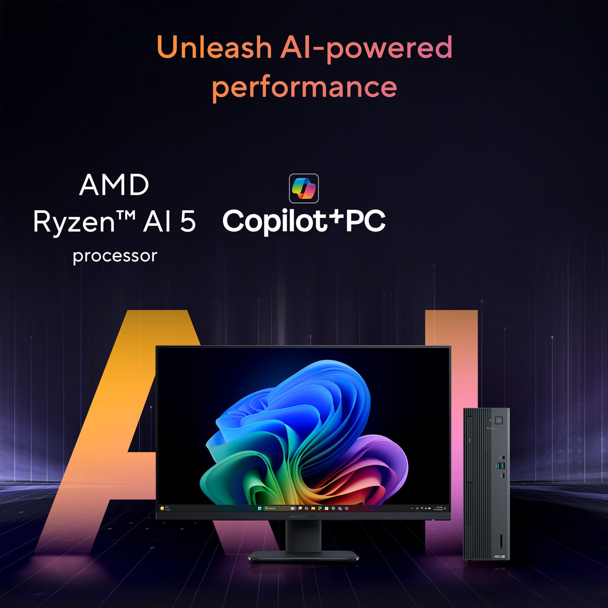 ASUS ExpertCenter PM700SK-0R5330012X Copilot+ PC AMD Ryzen™ AI 5 330 16 GB DDR5-SDRAM 512 GB SSD Windows 11 Pro SFF PC Black