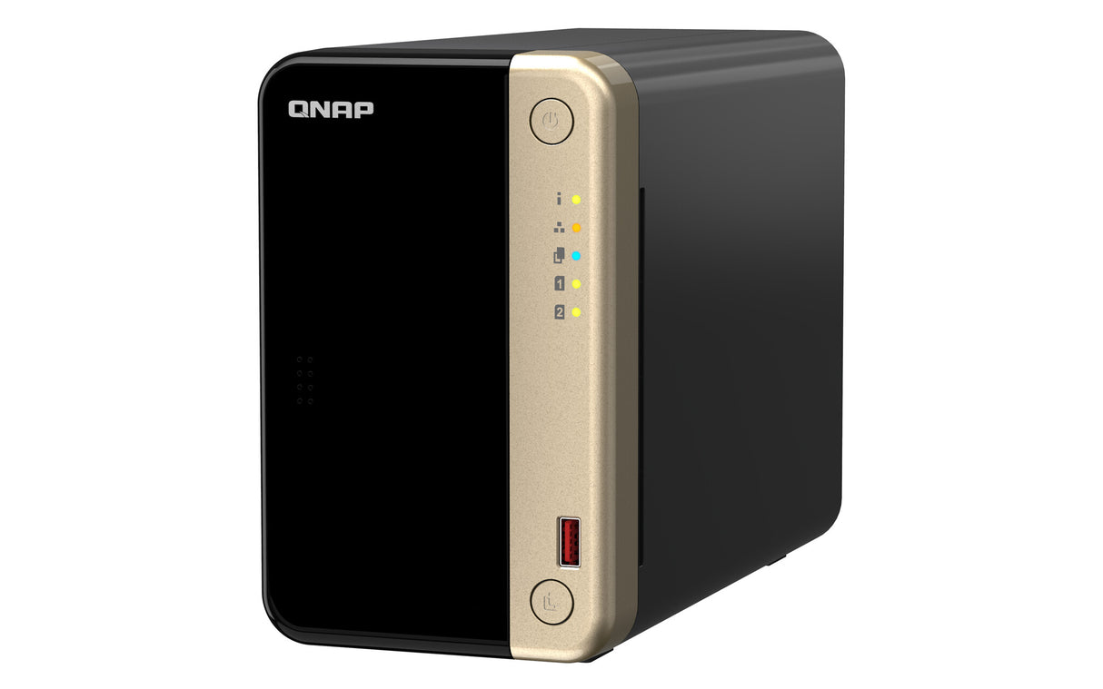 QNAP TS-264 NAS Tower Ethernet LAN Black, Gold N5095