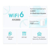 TP-LINK (DECO X50) AX3000 Système Wi-Fi 6 maillé sans fil double bande pour toute la maison, paquet de 2, 3x LAN, OFDMA et MU-MIMO, TP-Link HomeShield