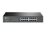 TP-LINK (TL-SG1016D) Switch de escritorio/montaje en rack no administrado Gigabit de 16 puertos, caja de acero