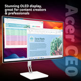 Acer CE320QK X Widescreen LCD Monitor - 31.5" Ultra HD (3840x2160), QD-OLED, 165Hz, 0.03ms response, ZeroFrame, HDR400 True Black, FreeSync Premium Pro
