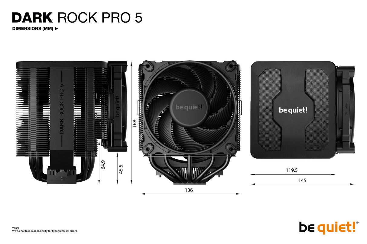 be quiet! Dark Rock Pro 5 Processor Air cooler 120/135 mm Black 1 pc(s)