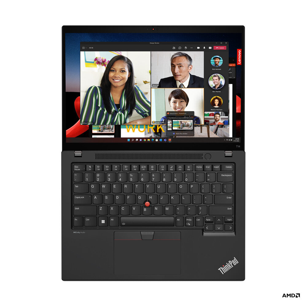 Lenovo ThinkPad T14 Gen 4 (AMD) AMD Ryzen™ 7 PRO 7840U Laptop 35.6 cm (14") WUXGA 16 GB LPDDR5x-SDRAM 512 GB SSD Wi-Fi 6E (802.11ax) Windows 11 Pro UK English Black