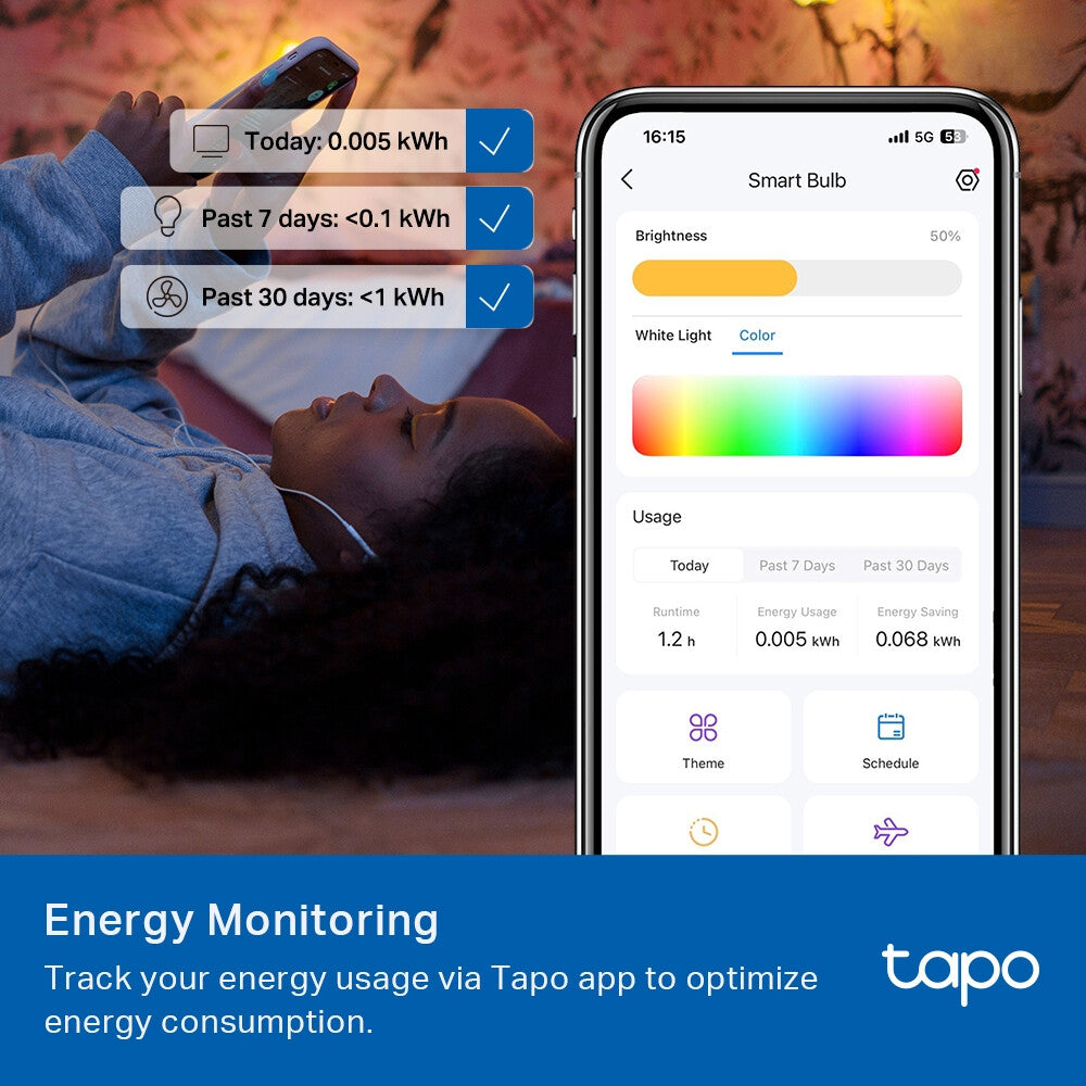 TP-Link Tapo Smart Light Bulb, Multicolor,Matter