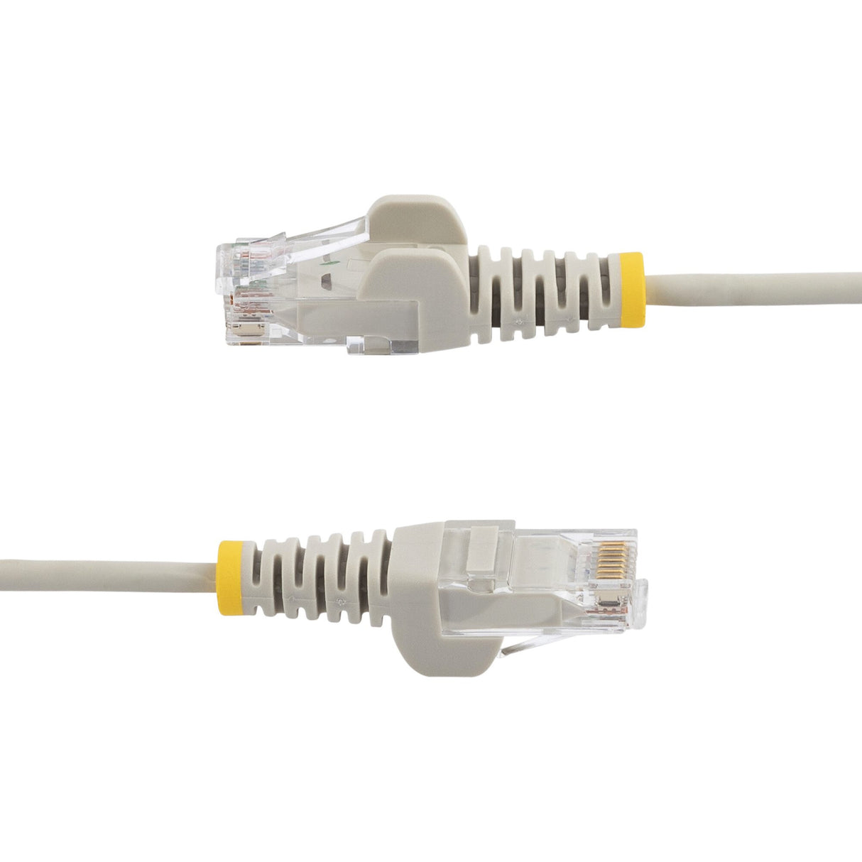 StarTech.com 15m Gray Slim CAT6 Ethernet Cable, Snagless, 100W PoE, UTP, LSZH, 28AWG Pure Bare Copper Wire, Slim RJ45 Network Patch Cord w/Strain Reliefs, Fluke Tested