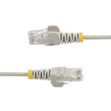 StarTech.com 1m Gray Slim CAT6 Cable, 10 Pack, Snagless, 100W PoE, UTP, LSZH, 28AWG Pure Bare Copper Wire, Slim RJ45 Network Patch Cord w/Strain Reliefs, Individually Tested