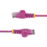 StarTech.com 3m Pink Slim CAT6 Ethernet Cable, Snagless, 100W PoE, UTP, LSZH, 28AWG Pure Bare Copper Wire, Slim RJ45 Network Patch Cord w/Strain Reliefs, Fluke Tested