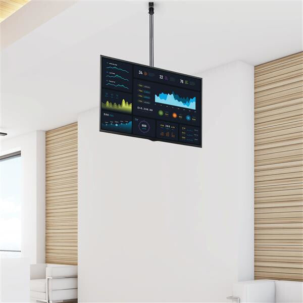 StarTech.com TV Ceiling Mount - Full-Motion Universal Hanging Single Screen Mount with Adjustable Telescopic Long Pole - Tilt / Swivel - VESA Bracket for 32”-75" Displays